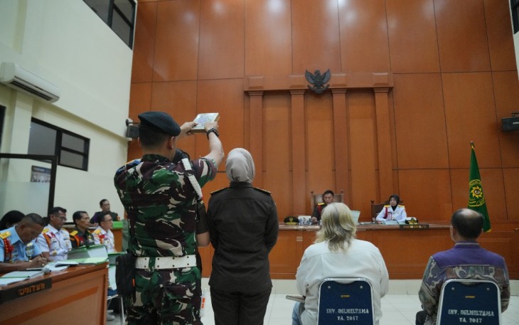 Sidang Perdana Kasus Dugaan Korupsi Satelit Navayo saat Digelar di Pengadilan Militer Tinggi II Jakarta