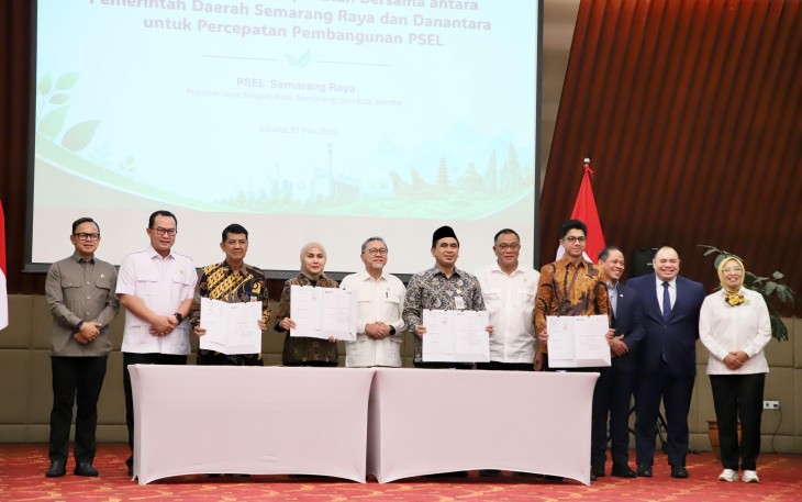 Wakil Menteri Dalam Negeri (Wamendagri) Bima Arya Sugiarto usai menyaksikan penandatanganan kesepakatan bersama antara pemerintah daerah (Pemda) dan Danantara terkait percepatan pembangunan PSEL