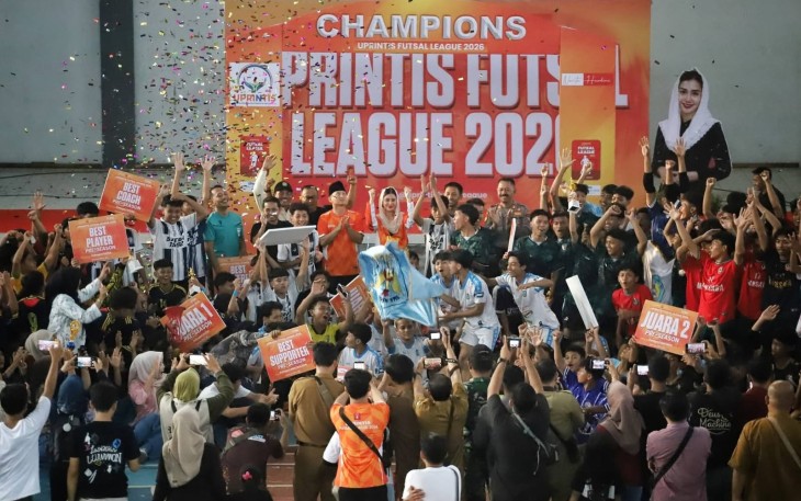 Bupati Trenggalek, Mochamad Nur Arifin, saat menghadiri penutupan UPRINTIS Futsal League 2026, di GOR Gajah Putih, Selasa (12/5/2026).