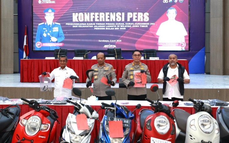 Polda Jatim Ungkap 320 Kasus 3C dan Kejahatan Jalanan Selama Mei 2026