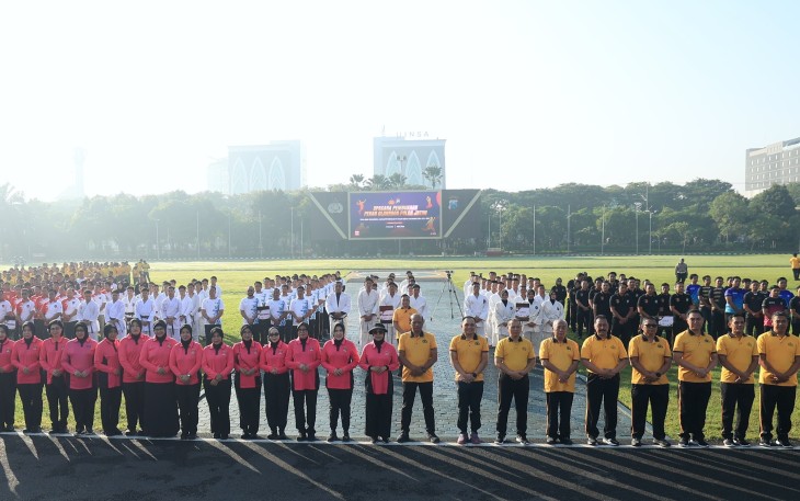 Kapolda Jawa Timur, Irjen Pol. Drs. Nanang Avianto, M.Si. resmi membuka Pekan Olahraga Polda Jatim dalam rangka Hari Bhayangkara ke-80 Tahun 2026