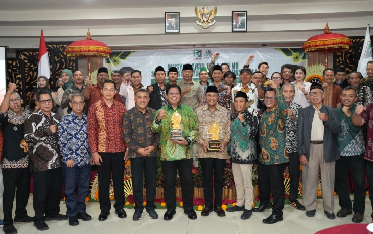 Saat menjadi keynote speech di Musyawarah Wilayah (Muswil) VII KAHMI Bali, Denpasar, Bali, 13/6/2026, Wakil Menteri Transmigrasi Viva Yoga Mauladi