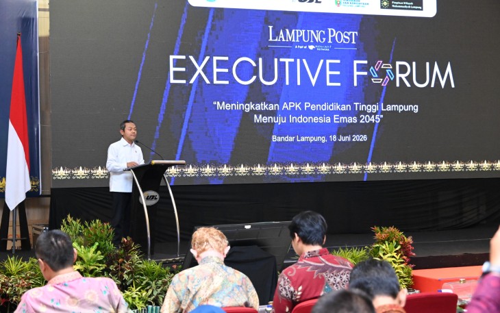 Wakil Menteri Pendidikan Dasar dan Menengah (Wamendikdasmen) Fajar Riza Ul Haq dalam kegiatan Lampung Post Executive Forum II Tahun 2026 di Bandar Lampung, Kamis (18/6)