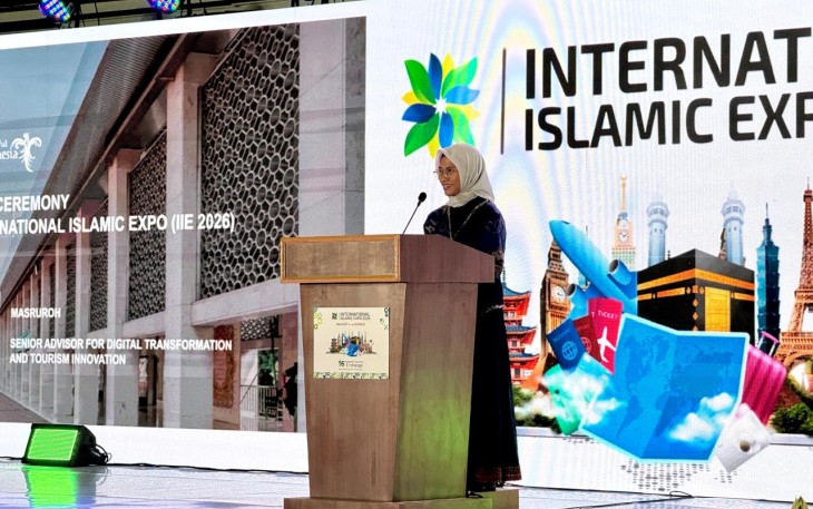 Staf Ahli Menteri Bidang Transformasi Digital dan Inovasi Pariwisata Kementerian Pariwisata, Masruroh, saat menghadiri _Welcome Dinner of The International Islamic Expo 2026_, Jumat (26/6) malam di Jakarta