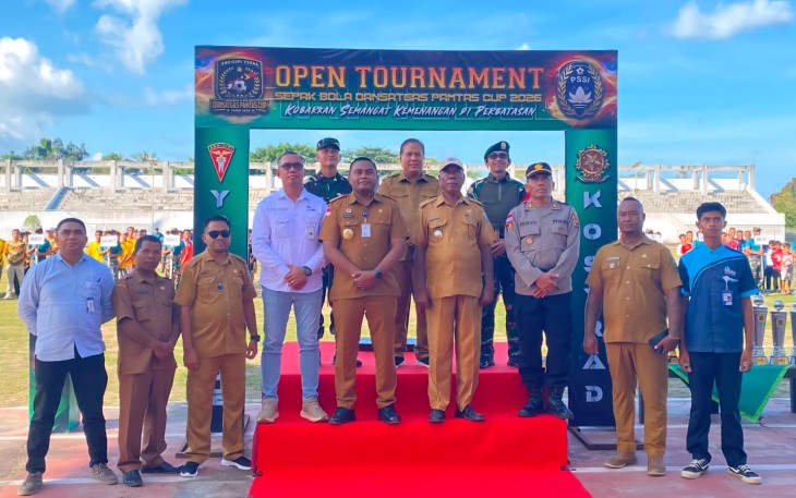 Yonarmed 12 Kostrad Satukan Semangat Sportivitas Lewat Open Tournament Dansatgas Pamtas Cup 2026
