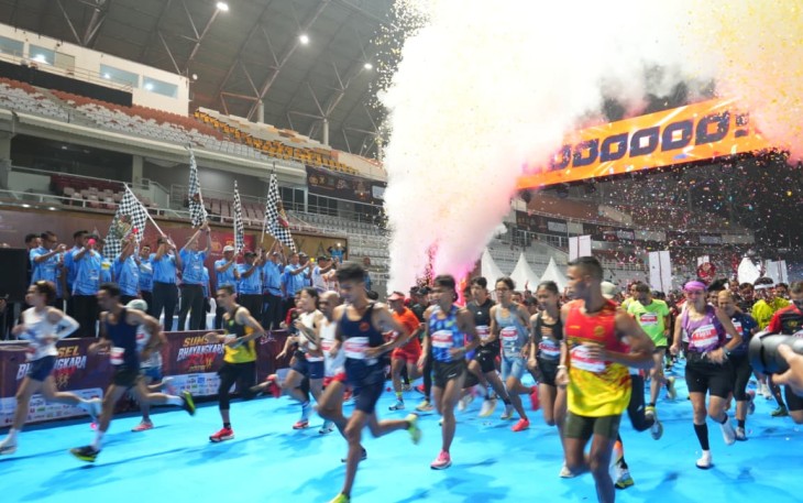 Penyelenggaraan Hari Bhayangkara Run Tahun 2026 di Mapolda Sumsel Diikuti 8035 Peserta Berjalan Meriah