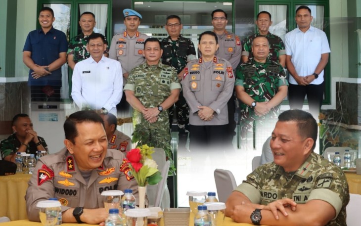 Kepala Kepolisian Daerah Gorontalo, Irjen Pol. Drs. Widodo, S.H., M.H., melaksanakan kunjungan ke Markas Komando Resor Militer 133/Nani Wartabone.