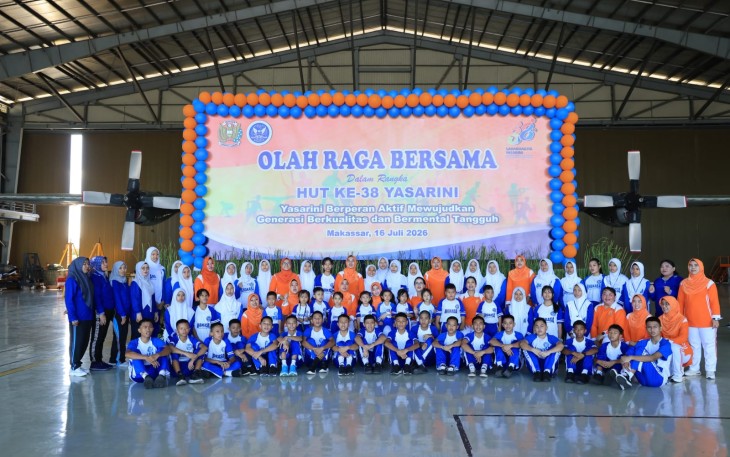Olahraga Bersama Warnai Peringatan HUT Ke-38 Yasarini di Lanud Sultan Hasanuddin