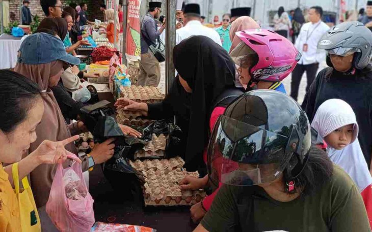 Gerakan Pangan Murah (GPM) yang digelar Dinas Pertanian, Pangan, dan Perikanan (DPPP) Kota Tanjungpinang di Lapangan Perumahan Bea Cukai, Kampung Bulang, Jumat (6/3/2026).