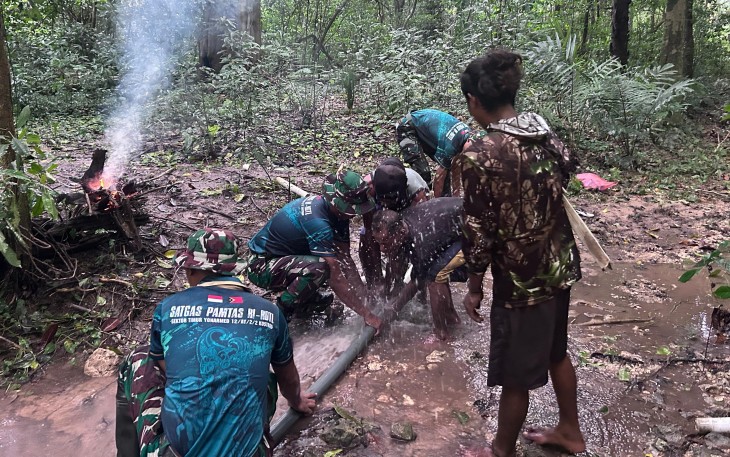 Yonarmed 12 Kostrad Tunjukkan Aksi Nyata Demi Kebutuhan Air Bersih Masyarakat