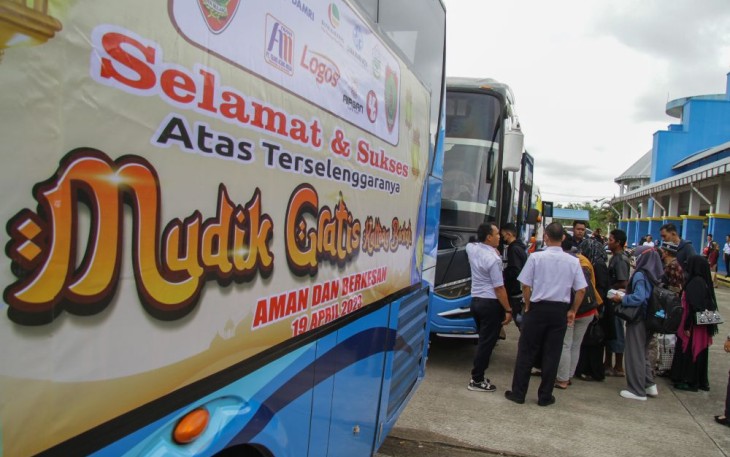 Ilustrasi bus mudik lebaran gratis kemenhub