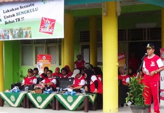 Edriwan saat menyampaikan sambutan di halaman Kantor Dinkes Provinsi Bengkulu, Jumat (31/03/2017).