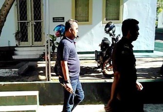 Rico Kadafi saat tiba di Kantor Kejati Bengkulu 