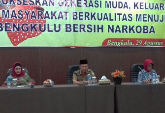 Seminar anti Narkoba, di hotel kawasan Pantai Panjang Kota Bengkulu, Selasa (29/8).