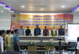 Bimbingan Teknis (Bimtek) tata cara pendaftaran, verifikasi dan penetapan partai politik calon peserta pemilu tahun 2019 tingkat Kota Bengkulu