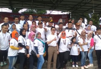 KPU Kota Bengkulu menggelar gerak jalan serentak untuk sukseskan pilkada 2018