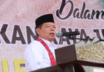 Kepala Dinas Pendidikan dan Kebudayaan Provinsi Bengkulu, Budiman Ismaun saat memberikan sambutan dalam acara Pekan Raya Jenggalu.