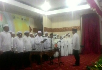 Pelantikan pengurus IPHI Provinsi Bengkulu, Senin (29/01/2018) di gedung Balai Semarak Provinsi Bengkulu. 