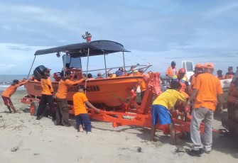 Personel BPBD saat gelar latihan