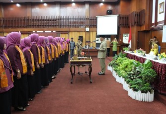 Pengukuhan Pengurus BKOW Provinsi Bengkulu, di Ruang Pola Pemprov Bengkulu.