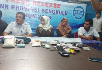 Press release BNNP Bengkulu yang digelar Kamis (16/08/2018)