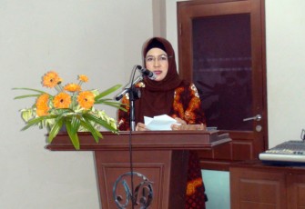 Pelaksana Tugas Ketua TP PKK Provinsi Bengkulu Derta Wahyulin Rohidin membuka secara resmi Workshop.