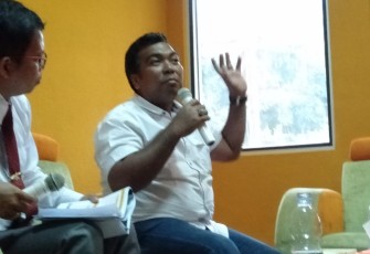 Ketua DPC PDIP Kota Tegal, H Edy Soeripno SH MH dalam dialog di Tegal, Jumat (25/01) 