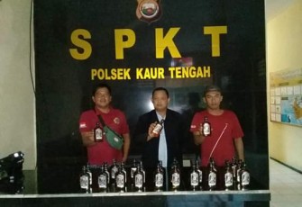 Razia Ops Pekat Nala, Polsek Kaur Tengah Amankan 28 Botol Mansion House