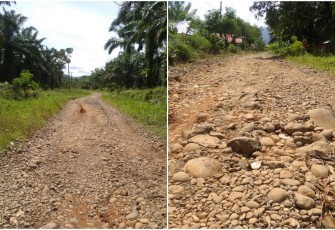 Kondisi Jalan Desa Tanah Hitam  