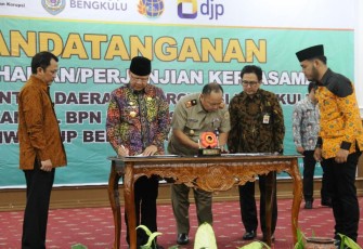 Pemda Se-Provinsi Bengkulu Bersama Kanwil BPN dan DJP Bengkulu-Lampung Tandatangani Nota Kesepahaman