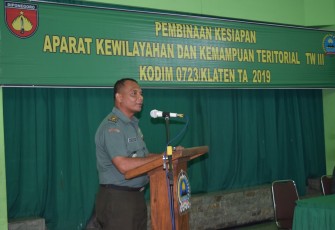 Prajurit Kodim Klaten Terima Pembinaan Kemampuan Teritorial