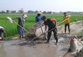 Jalan Pertanian Desa Bakungan Di Beton Warga Dan Babinsa