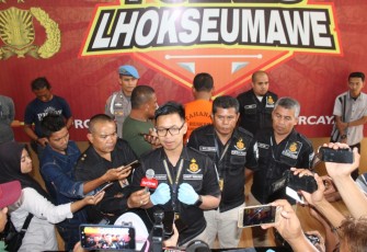 Jumpa pers polres Lhokseumawe