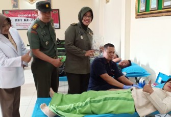 Donor darah Kodim 0505/JT Dalam rangka HUT Kesad ke 74