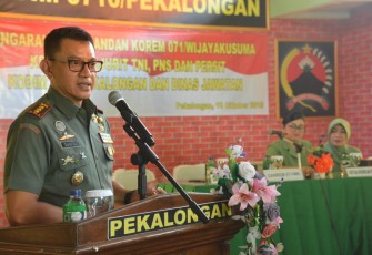 Danrem 071/Wijayakusuma : Awasi dan Kontrol Aktifitas Anggota Keluarga Kita.