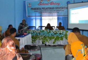 Para peserta saat mengikuti pelatihan manajemen pengelolaan data statistik.