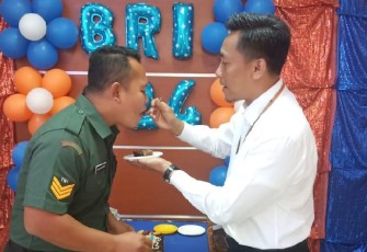 Kodim 0209/LB Berikan Kejutan Pada BRI Cabang Rantauprapat Dalam Peringatan HUT BRI ke 124 Tahun 