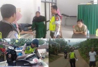 Polisi saat lakukan olah TKP