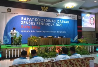Sekda Pemkot Blitar Rudy Wijonarko saat membuka Rakorda Sensus Penduduk Tahun 2020 kota Blitar 