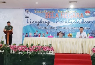 Direktur Pertahanan Bela Negara Brigjen TNI Jubei Levianto S.Sos saat memberikan sambutannya