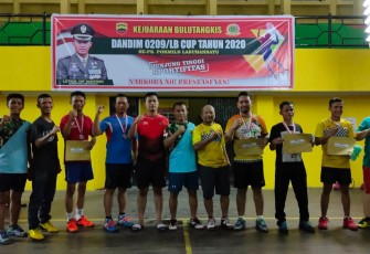 Dandim 0209/LB Letkol Inf Santoso Foto Bersama Pemenang Dandim Cup Tahun 2020