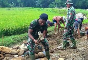 Aksi Prajurit Fakfak Papua Barat di Lokasi TMMD Reguler Pekalongan