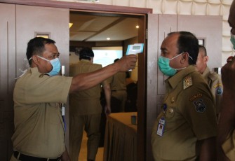 Peserta Uji Kompetensi JPT Pratama Wajib Scan Suhu Tubuh dan Protokol Social Distancing