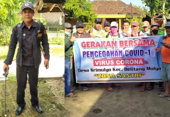 Pemuda Bersatu "Zona Santri" Desa Srimulyo Cegah Virus Corona