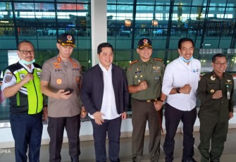 Kunker Menteri BUMN Disambut Dandim 0506/Tgr di Bandara Soekarno-Hatta