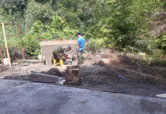 Tugu TMMD Kodim 0207/SML Sedang Dikerjakan Satgas 