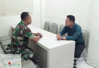 Babinsa Croscek Terkait Pemberitaan Covid-19 di RS Siloam Kebon Jeruk