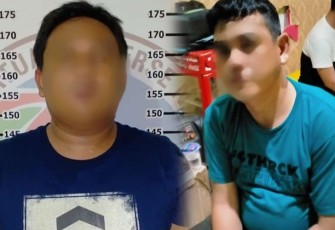 Dua oknum anggota polisi saat diamankan