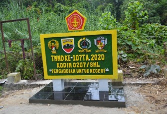 Tugu Simbol TMMD Kodim 0207/SML Selesai Dibangun