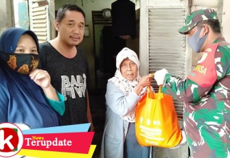 Dukung Program PSBB di Wilayah Koramil 04/Ciledug Bagikan Beras